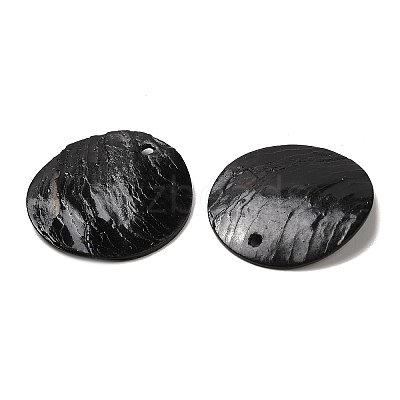 Spray Painted Natural Akoya Shell Pendants SHEL-F007-15B-15-1