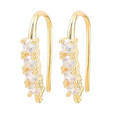 Brass Rhinestone Earring Hooks KK-C261-01C-G-1