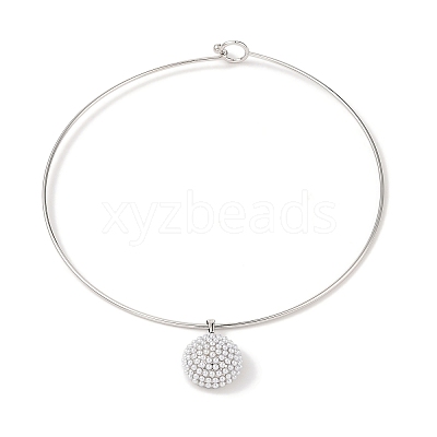Brass with ABS Imitation Pearl Charm Necklace BJEW-Q350-05D-P-1