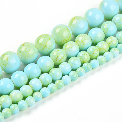 Baking Paint Glass Beads Strands DGLA-N003-8mm-C04-1