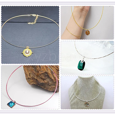 60Pcs Stainless Steel Wire Necklace Cord DIY Jewelry Making TWIR-UN0001-14-1