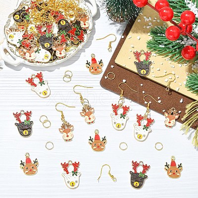 DIY Christmas Reindeer Earring Making Kit DIY-YW0017-80-1