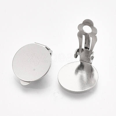 Tarnish Resistant 304 Stainless Steel Clip-on Earring Findings X-STAS-T045-33D-P-1
