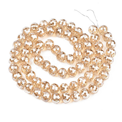 Electroplate Transparent Glass Beads Strands EGLA-N002-31-F02-1