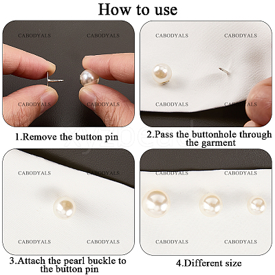20Pcs ABS Plastic Pearl No Sewing Buttons BUTT-CY0001-22C-1