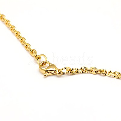 Fashionable 304 Stainless Steel Cable Chain Necklace Making STAS-A028-N081G-1