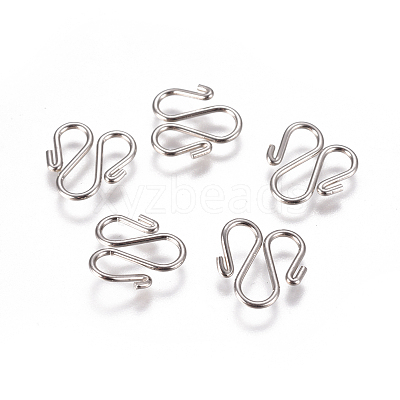 Non-Tarnish 304 Stainless Steel Hook Clasps STAS-I120-13-P-1