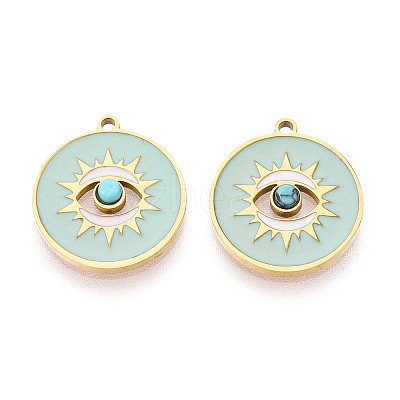 316 Surgical Stainless Steel Enamel Pendants STAS-M073-06G-1