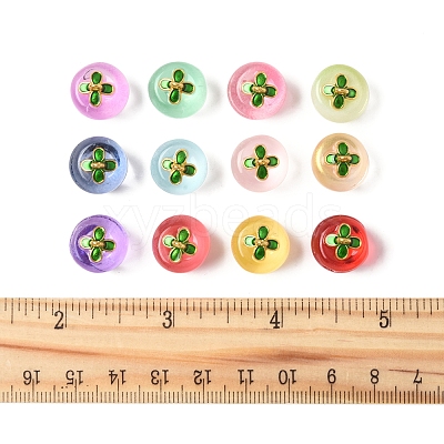24Pcs 12 Colors Transparent Glass Apple Pendants DGLA-FS0001-15-1