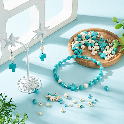 246Pcs 6 Styles Dyed Synthetic Turquoise Beads G-TA0003-31-1