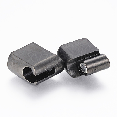 304 Stainless Steel Magnetic Clasps with Glue-in Ends STAS-F130-11B-1