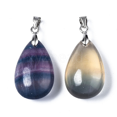 Natural Fluorite Pendants G-S243-21-1