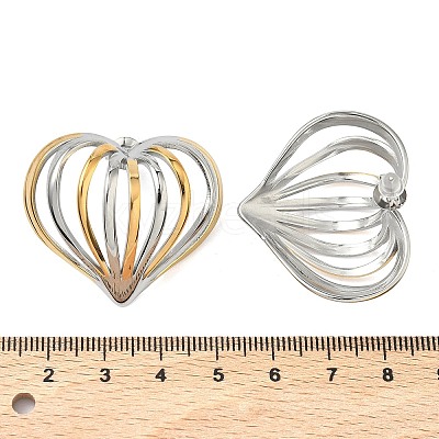 304 Stainless Steel Two Tone Stud Earrings EJEW-P335-01A-1