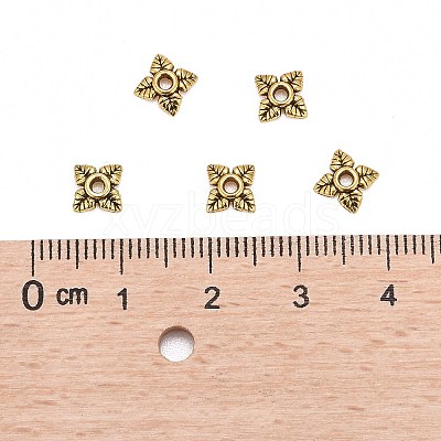 Tibetan Style Alloy Bead Caps TIBEB-Q018-AG-FF-1