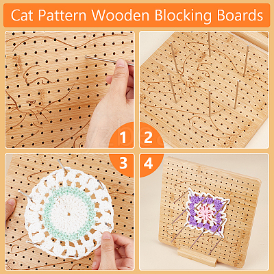 Square Wood Crochet Blocking Board DIY-BC0013-59D-1