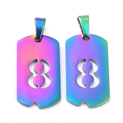 Ion Plating(IP) 304 Stainless Steel Pendants STAS-O127-A08-1