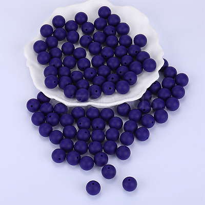 Round Silicone Focal Beads SI-JX0046A-02-1