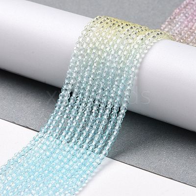 Transparent Gradient Color Glass Beads Strands GLAA-G101-2mm-16-1