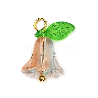 8Pcs 8 Colors Glass Pendants PALLOY-JF03533-01-1