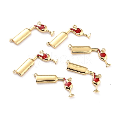 5Pcs Brass Enamel Links Connectors KK-SZ0005-12-1