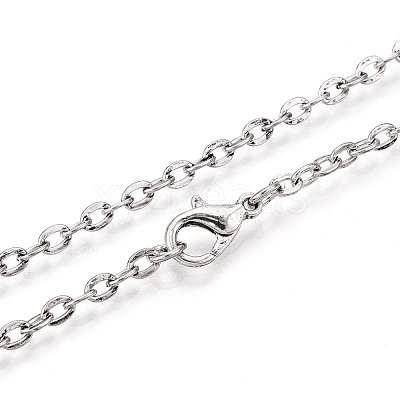 Iron Cable Chains Necklace Making MAK-R013-70cm-AS-1