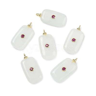 Dyed Natural White Jade  Pendants KK-C251-01G-02-1