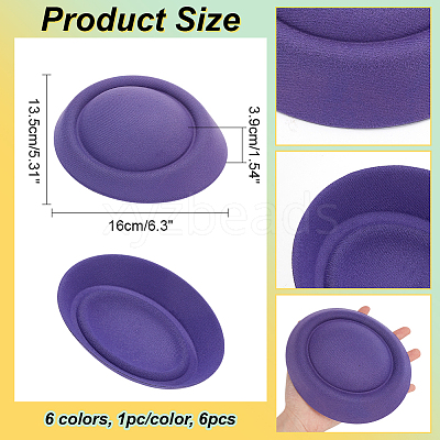 6Pcs 6 Colors Velvet Cloth Mini Hat Fascinator Base AJEW-NB0005-97-1