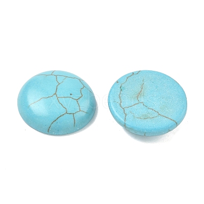 Craft Findings Dyed Synthetic Turquoise Flat Back Dome Cabochons LS-X-TURQ-S266-20mm-01-1