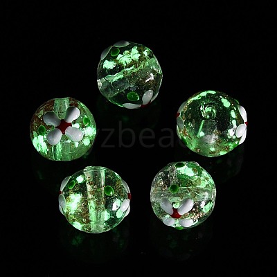 Luminous Handmade Gold Sand Lampwork Beads LAMP-N035-04G-1