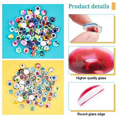 2Bags 2 Colors Glass Eyes Cabochons KY-PH0001-56-1