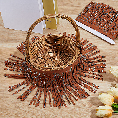 PU Imitation Leather Tassel Ribbon DIY-GF0013-45A-1