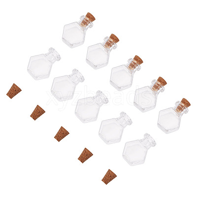 10Pcs Clear Glass Wishing Bottles AJEW-TA0002-85G-1