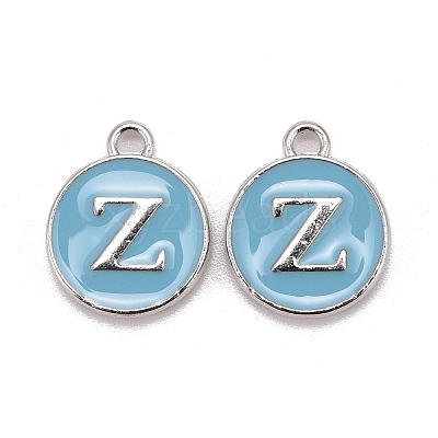 Platinum Plated Alloy Enamel Charms ENAM-S118-04Z-P-1