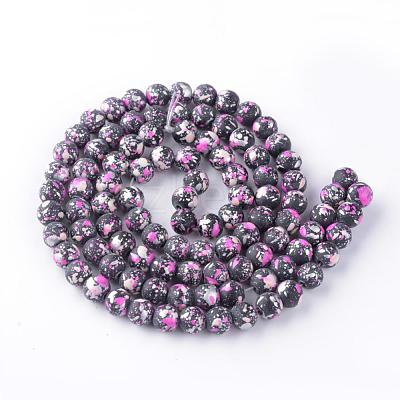 Baking Paint Glass Bead Strands DGLA-S112-6mm-D23-1
