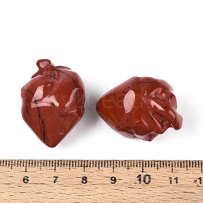 Natural Red Jasper Heart Beads G-T144-04C-1