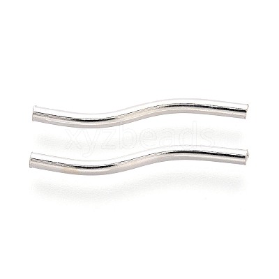 925 Sterling Silver Wavy Tube Beads STER-N016-123S-1