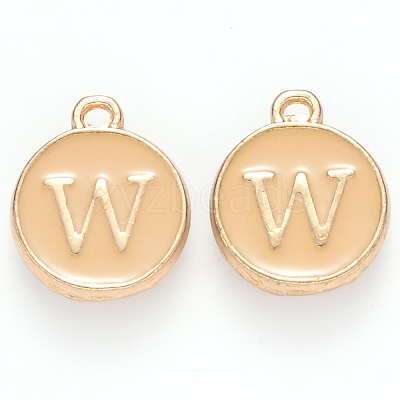 Golden Plated Alloy Enamel Charms X-ENAM-S118-06W-1