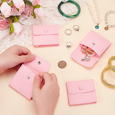Microfiber Jewelry Flap Pouches ABAG-WH0032-121D-1