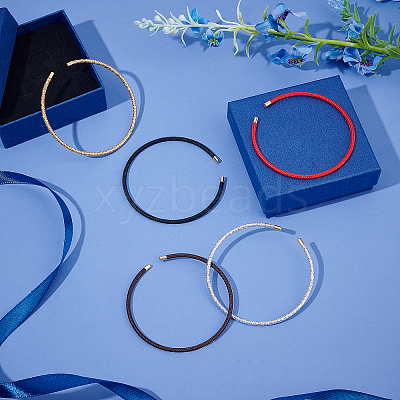 5Pcs 5 Colors Braided 304 Stainless Steel Wire Bracelet Making MAK-UN0001-34-1