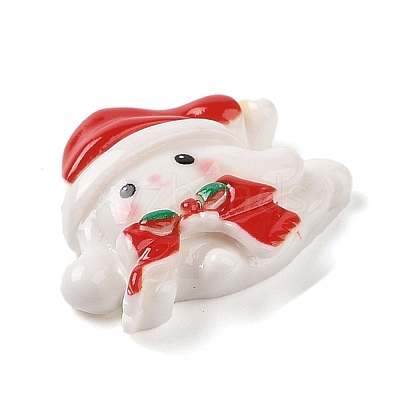 Christmas Rabbit Theme Opaque Resin Decoden Cabochons RESI-S397-01H-1