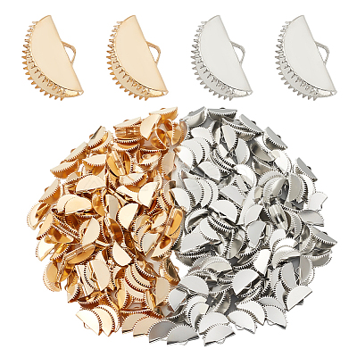 200Pcs 2 Colors Iron Ribbon Ends IFIN-OC0001-06-1