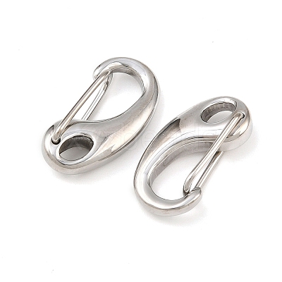 Tarnish Resistant Polished 304 Stainless Steel Keychain Clasp Findings X-STAS-R072-59A-1