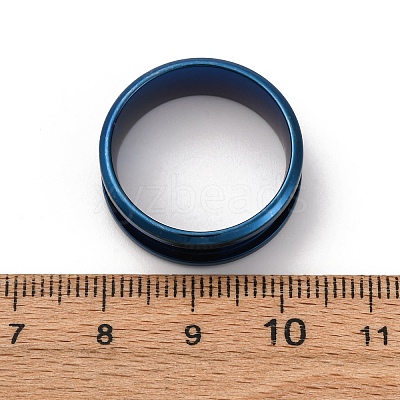 201 Stainless Steel Grooved Finger Ring Settings STAS-TAC0001-10C-L-1