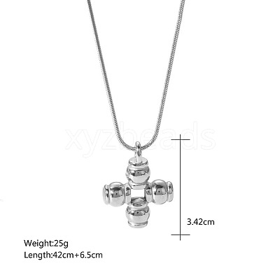 Religion 304 Stainless Steel Hollow Pendant Necklaces WGE4485-01-1