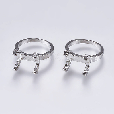 Alloy Finger Ring Prong Settings X-PALLOY-K143-18P-1