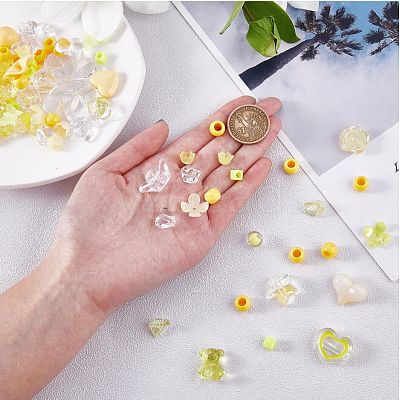 150 Pieces Random Rose Acrylic Beads Bear Pastel Spacer Beads Butterfly Loose Beads for Jewelry Keychain Phone Lanyard Making JX543B-1