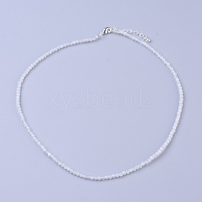 Natural Rainbow Moonstone Beaded Necklaces NJEW-K114-B-A11-1