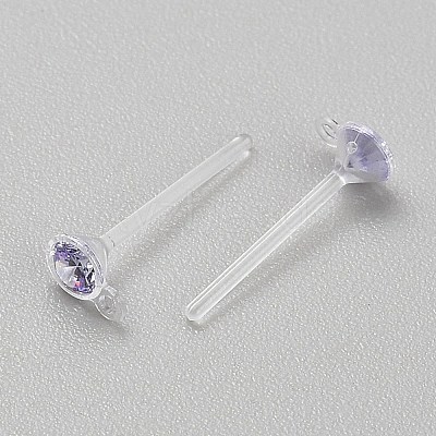 Resin Stud Earring Finding RESI-WH20001-08B-1