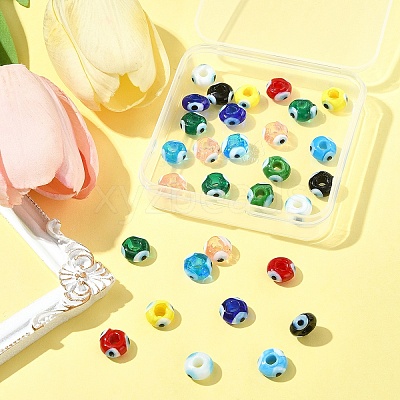 30Pcs Handmade Evil Eye Lampwork Beads LAMP-FS0001-24-1