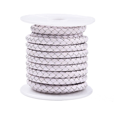 Braided Cowhide Leather Cord NWIR-N005-01R-5mm-1